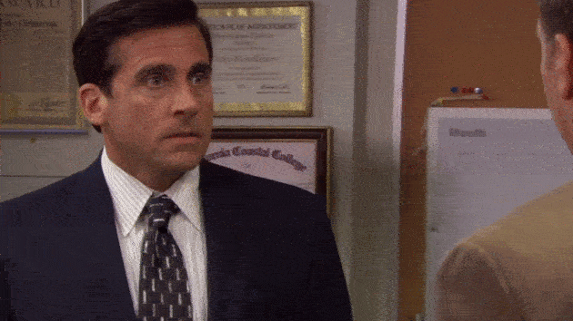 GIF shows a clip from The Office in which the character Michael Scott emphatically shouts, "No," while text appears that reads "Do not buy a business."
