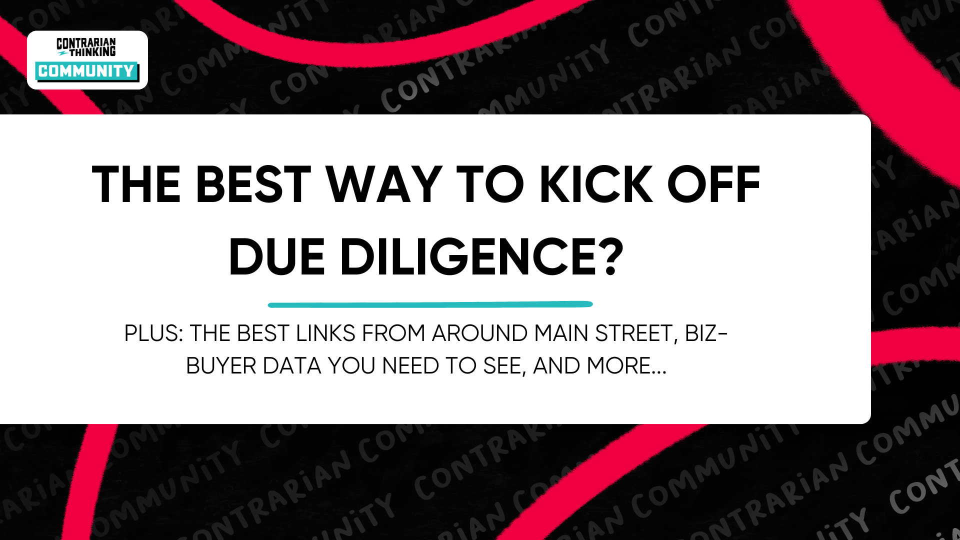 The best way to kick off due diligence